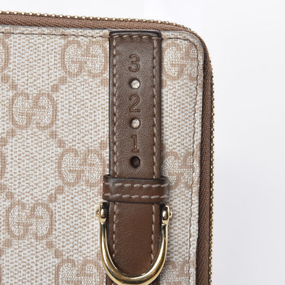 Gucci GG Supreme Monogram Calfskin Nice Zip Around Wallet New Mystic White Beige Brown 12 of 17