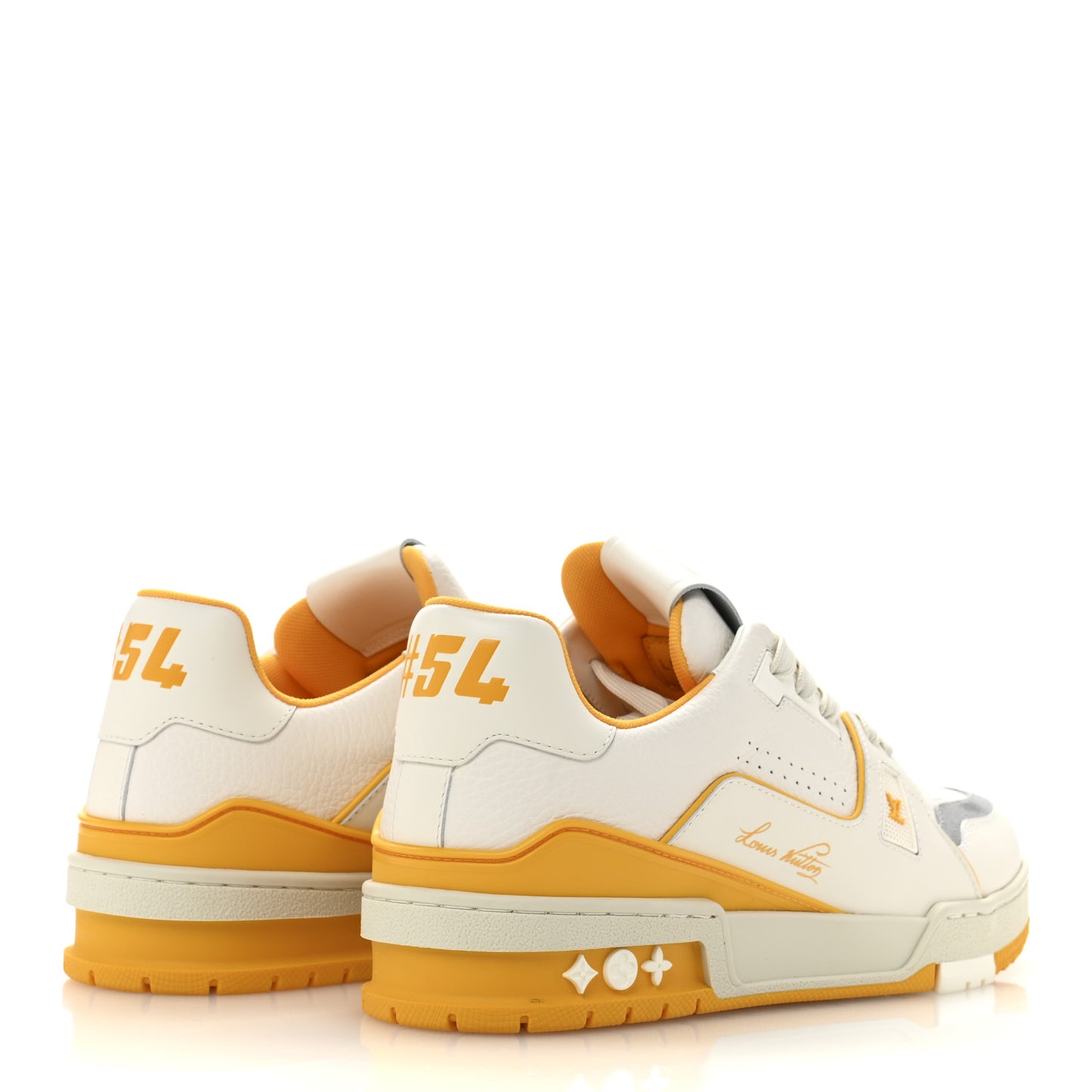 Calfskin LV Trainer Sneakers 38.5 Yellow