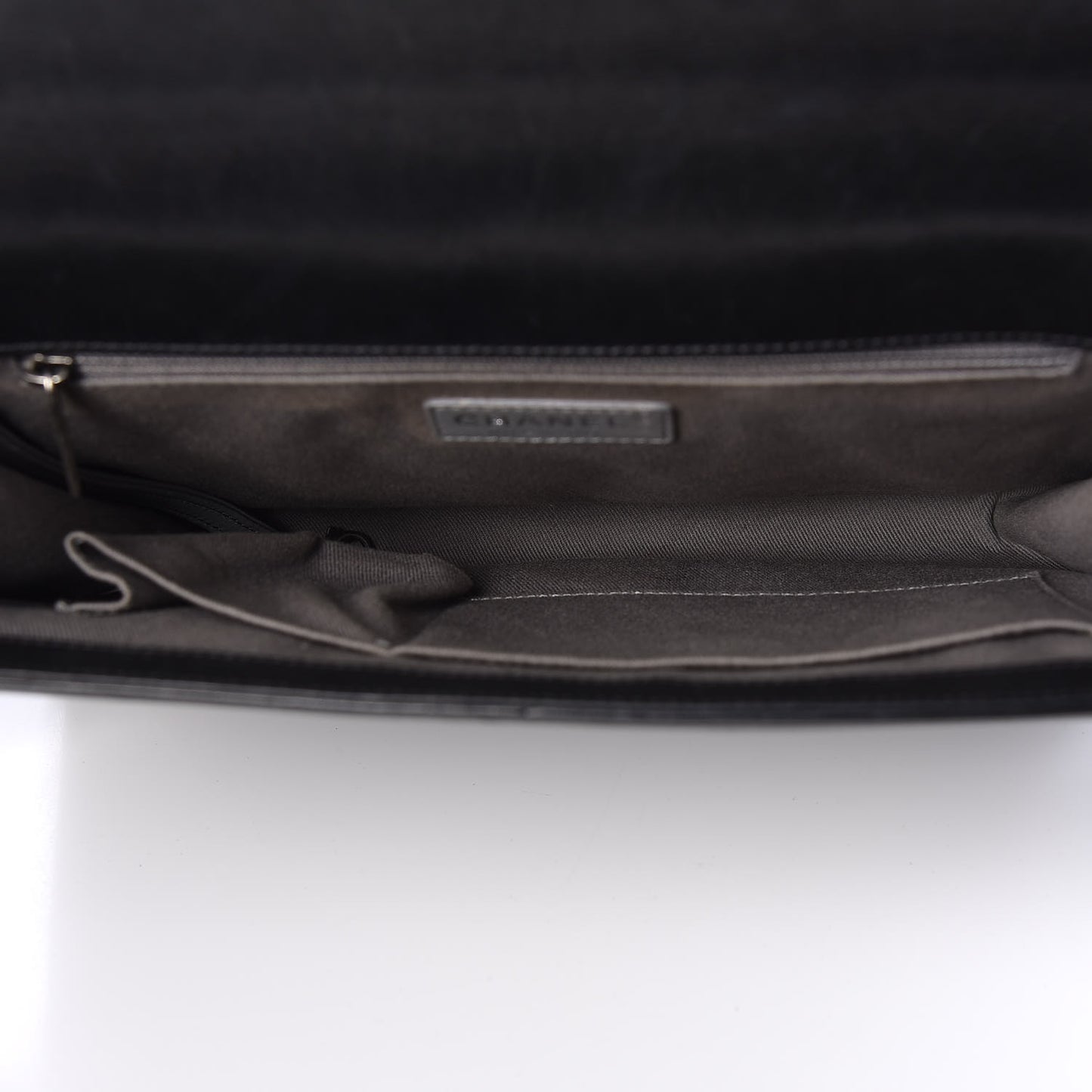 Lambskin Quilted Large Boy Flap Black