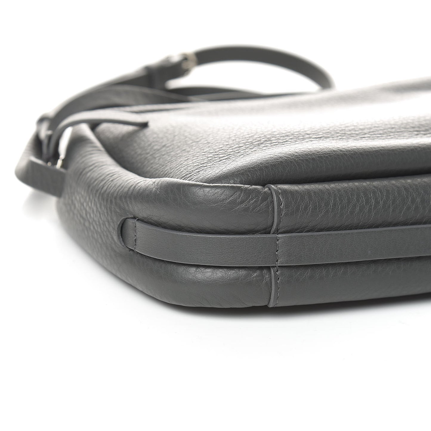Smooth Calfskin Logo S Everyday Camera Bag Gris Fossile White