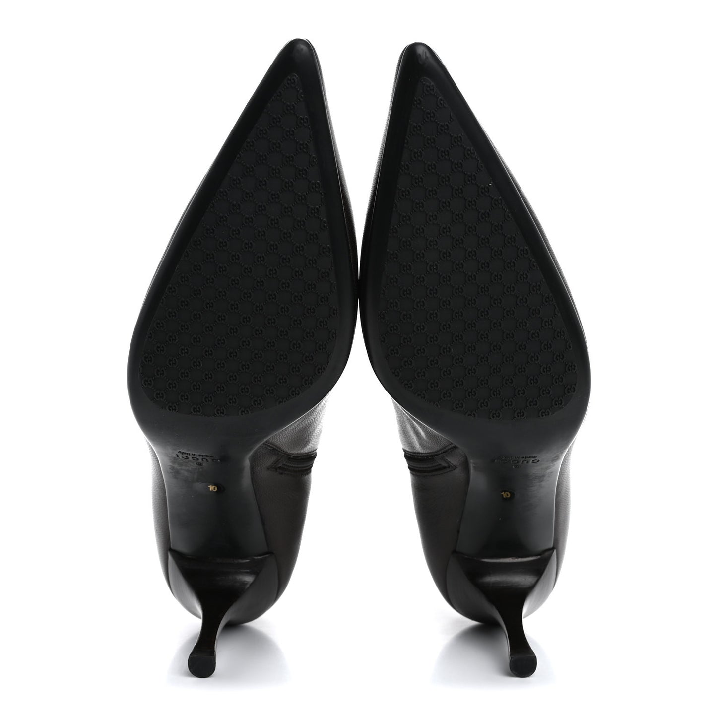 Grained Calfskin Pointed Toe Bootie 10 Brown