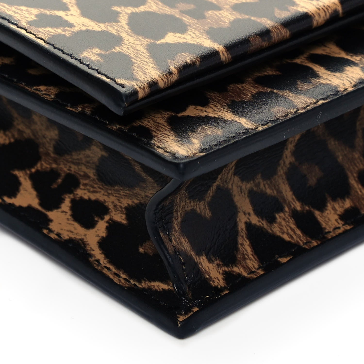 Saint Laurent Calfskin Heart Leopard Print Classic Monogram Kate Tassel Satchel Toffee 7 of 8