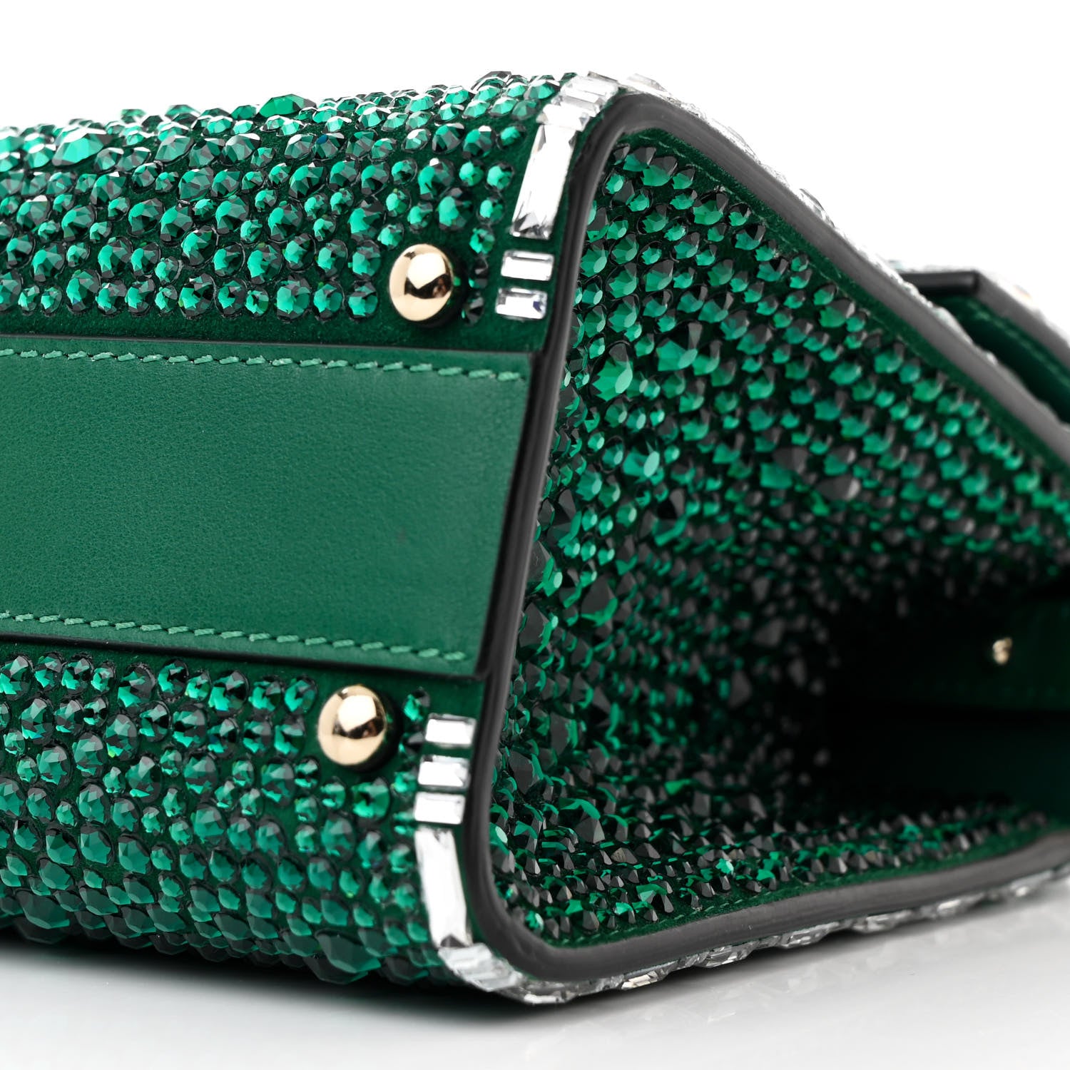 Valentino Garavani Crystal Embroidered Mini Vsling Top Handle Bag Emerald Jungle 9 of 11