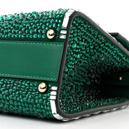 Valentino Garavani Crystal Embroidered Mini Vsling Top Handle Bag Emerald Jungle 9 of 11