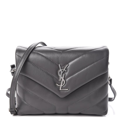 Saint Laurent Calfskin Y Quilted Monogram Toy Loulou Crossbody Bag Storm 1 of 11