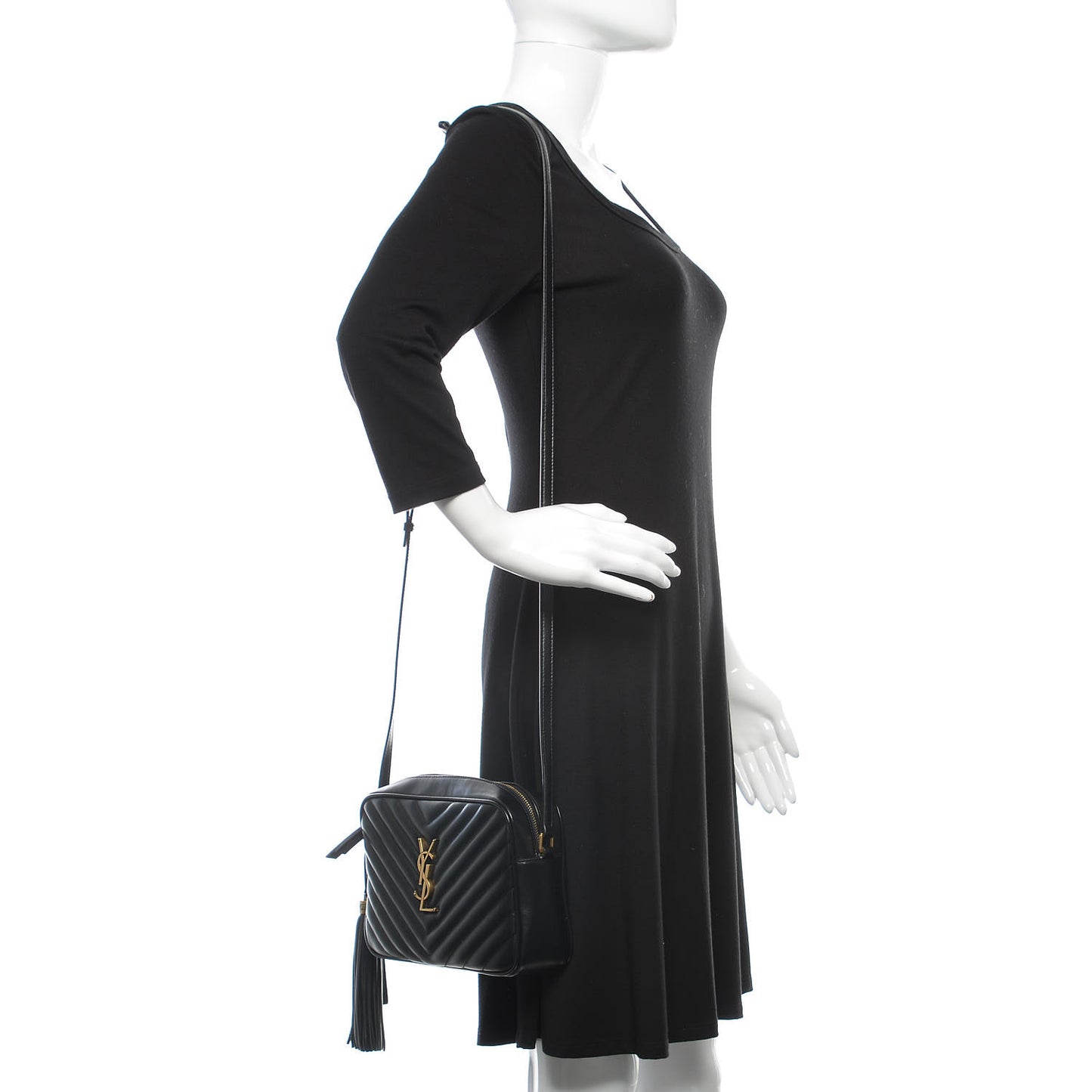 Calfskin Matelasse Monogram Lou Camera Bag Black