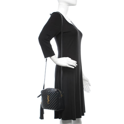 Saint Laurent Calfskin Matelasse Monogram Lou Camera Bag Black 2 of 10