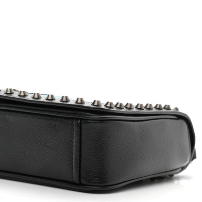 Prada Glace Calfskin Studded Crossbody Turchese Black 11 of 13