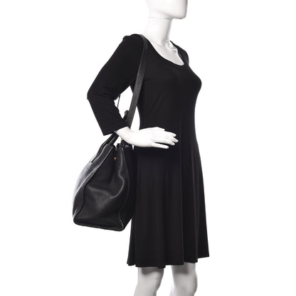 Prada Vitello Daino Tote Black 2 of 13