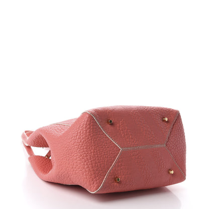 Burberry Signature Grain Calfskin Check Embossed Small Canterbury Tote Rose Pink 4 of 10