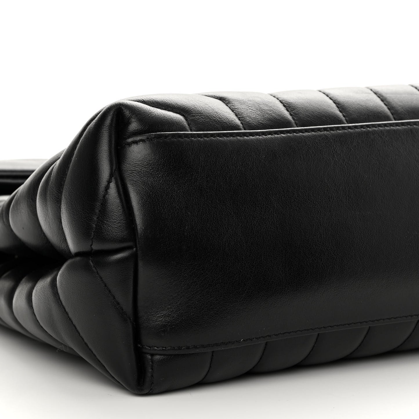 Calfskin Y Quilted Monogram Medium Loulou Chain Satchel Black