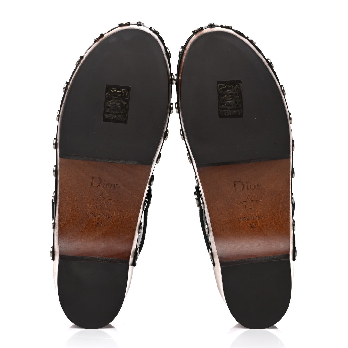 Calfskin Diorquake 20mm Slingback Clogs 37 Black