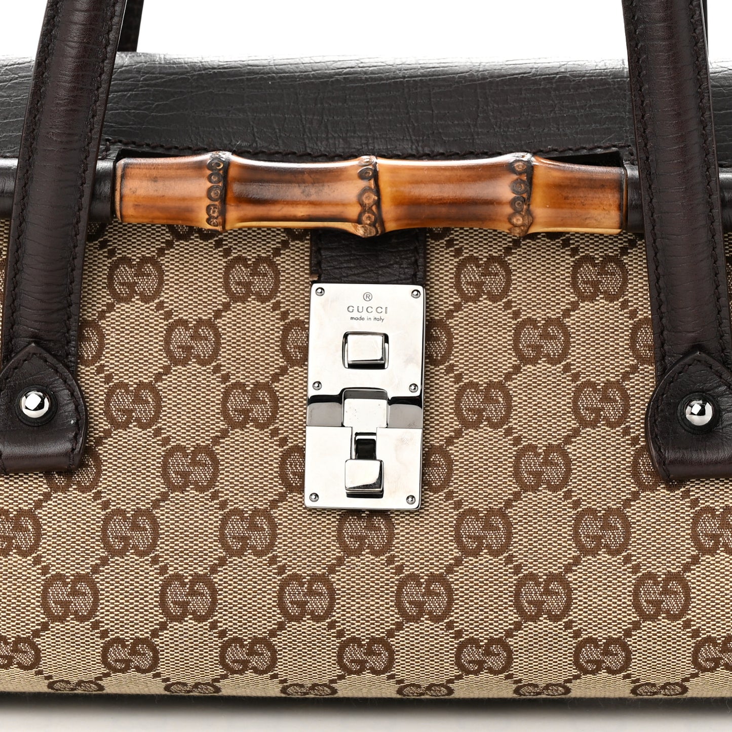 Monogram Bamboo Bullet Handbag Brown
