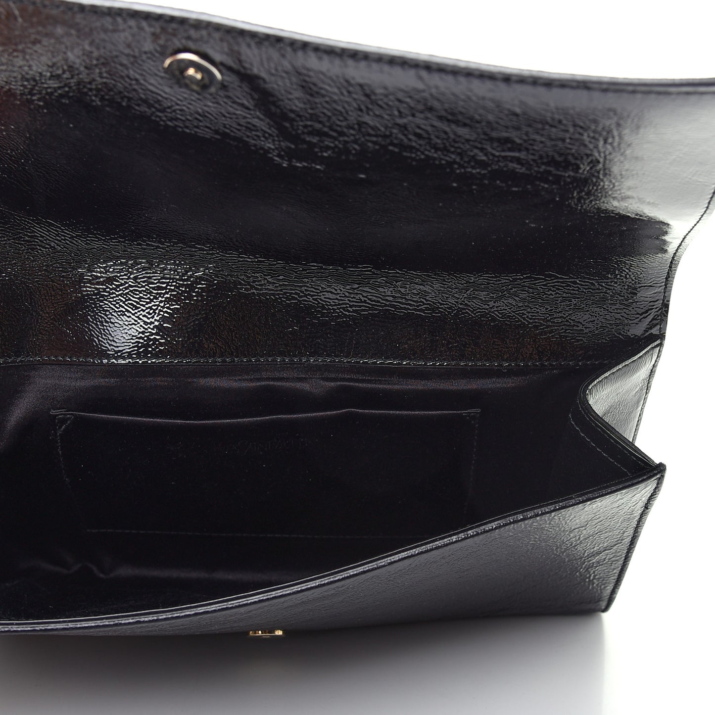 Textured Patent Monogram Large Belle De Jour Clutch Black