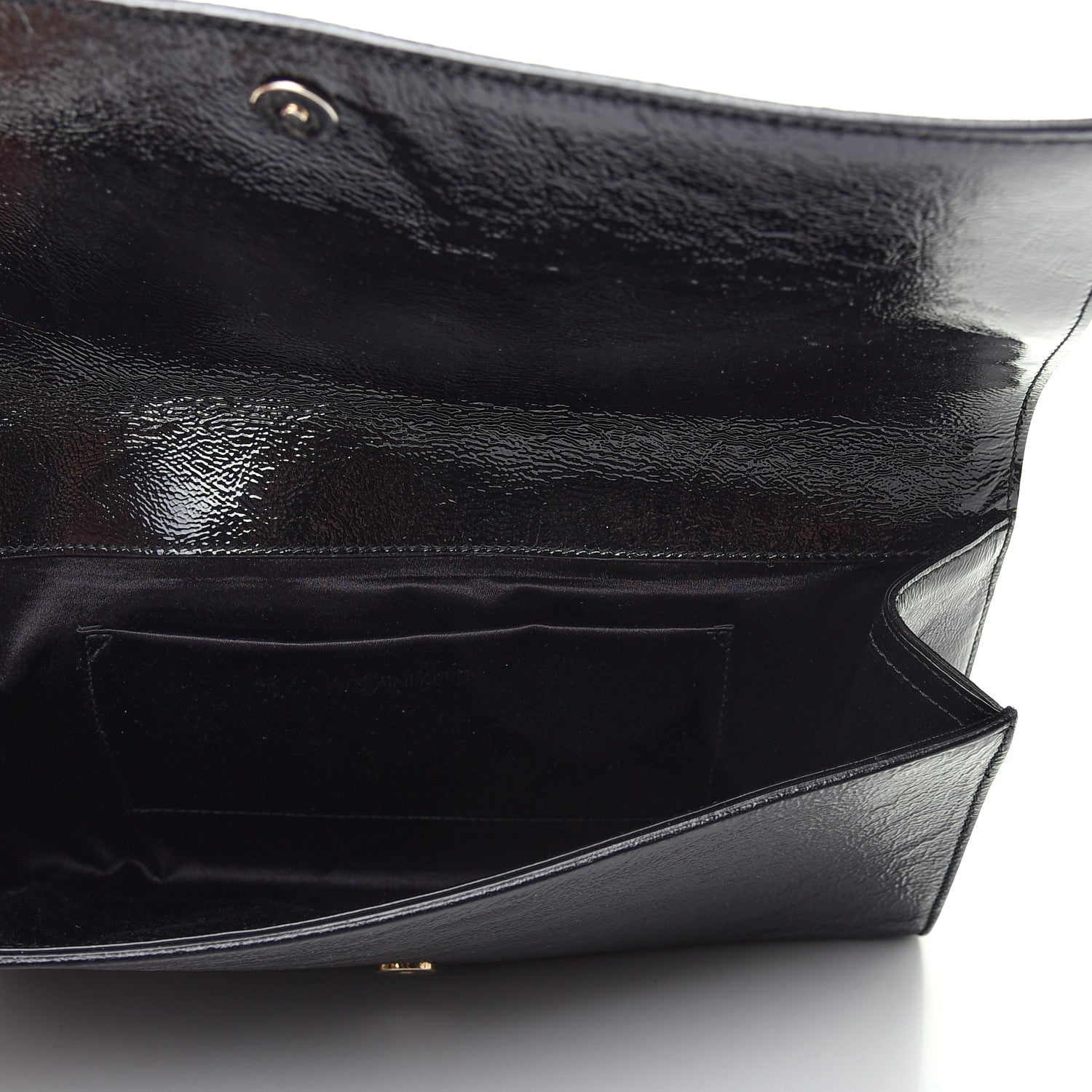 Saint Laurent Textured Patent Monogram Large Belle De Jour Clutch Black 5 of 6