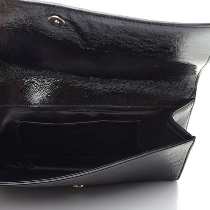 Saint Laurent Textured Patent Monogram Large Belle De Jour Clutch Black 5 of 6