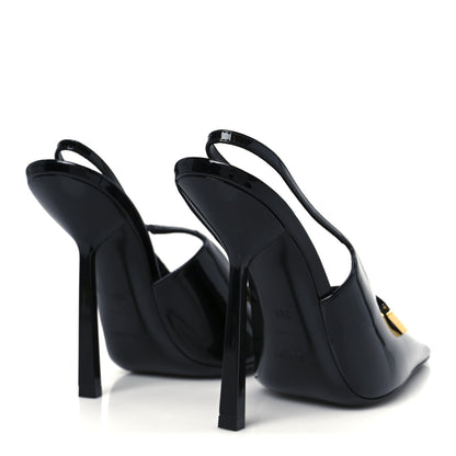 Saint Laurent Patent Madame 115mm Slingback Pumps 38.5 Black 5 of 10