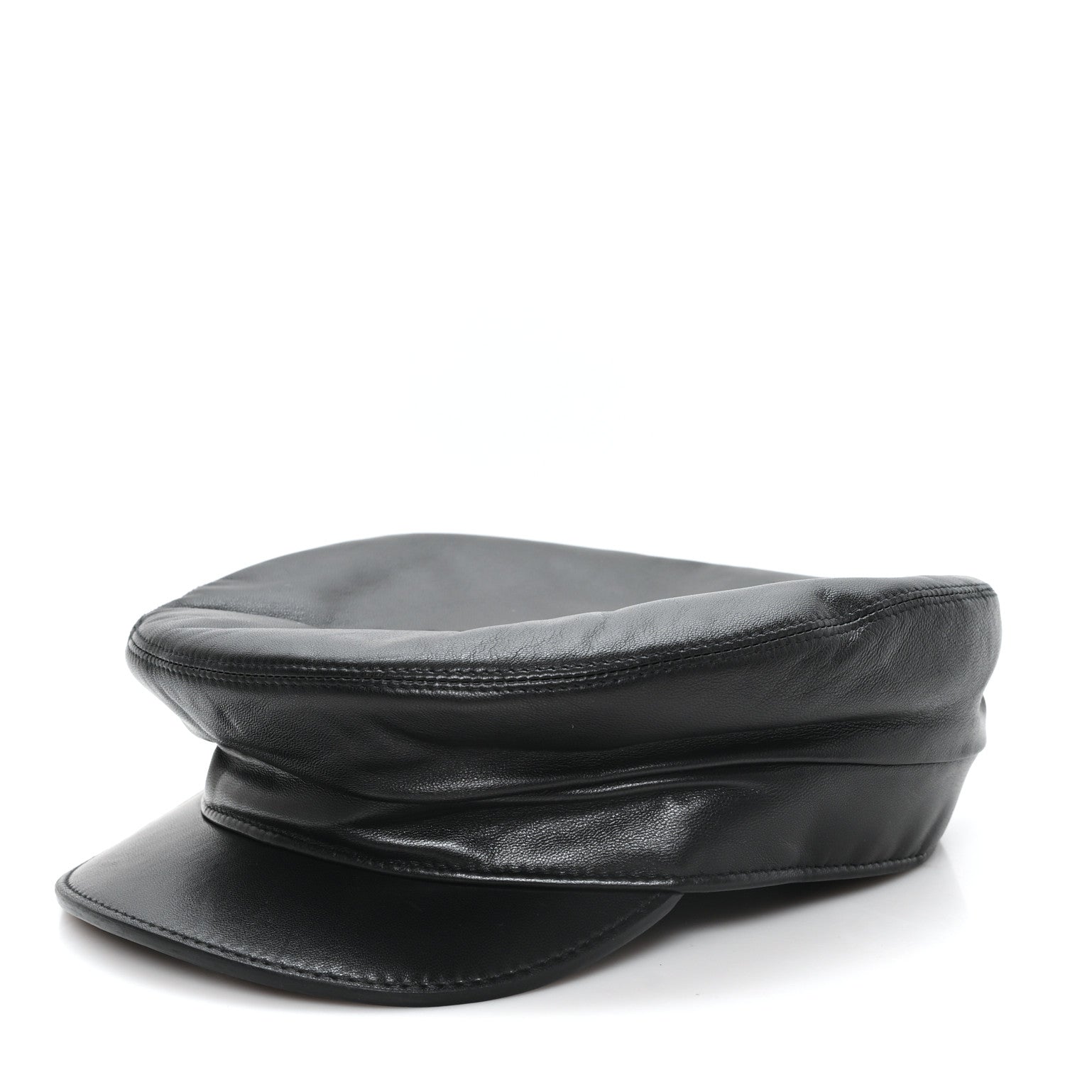 Hermes Lambskin Vauban Charms Cap 56 Black 1 of 8