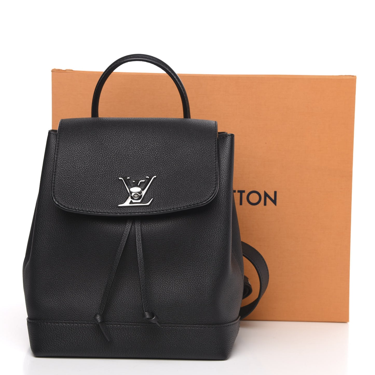 Calfskin Lockme Backpack Black