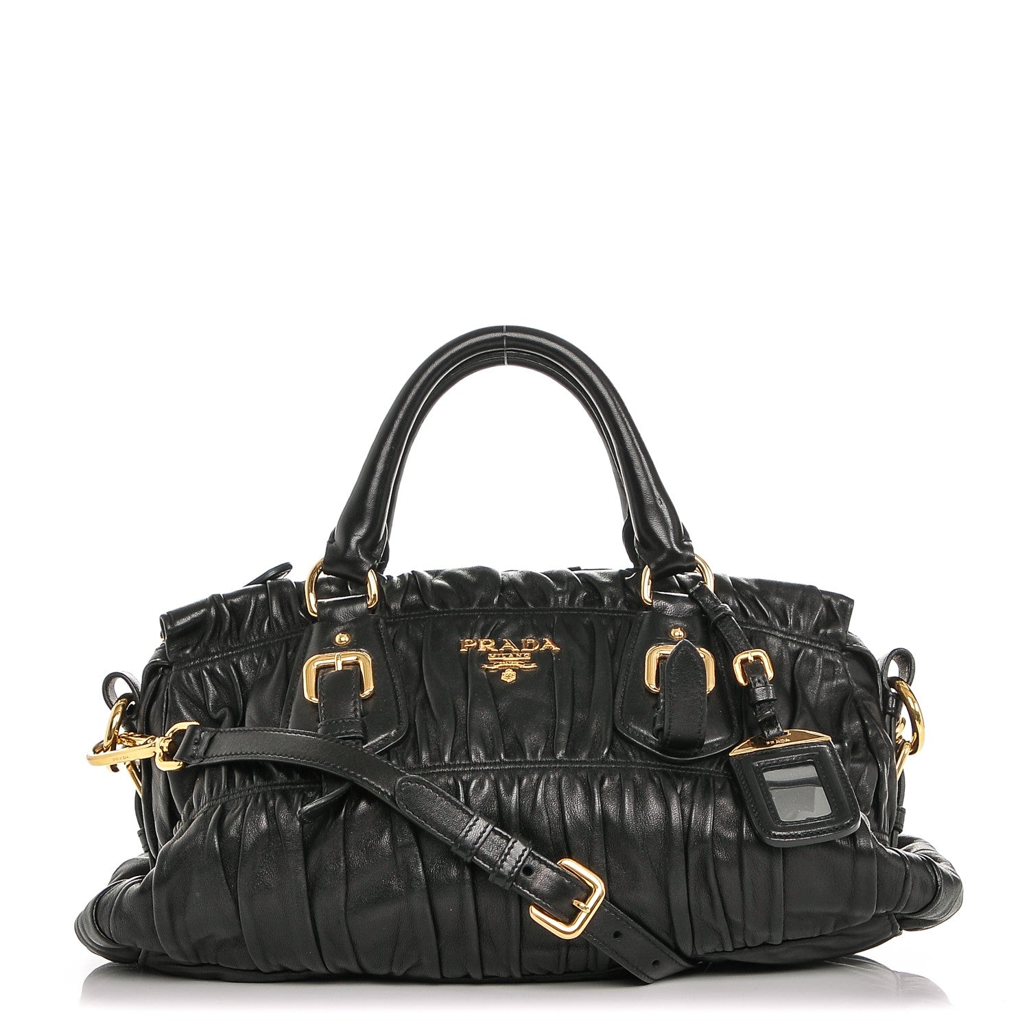 Prada Nappa Gaufre Shopping Satchel Black 1 of 6