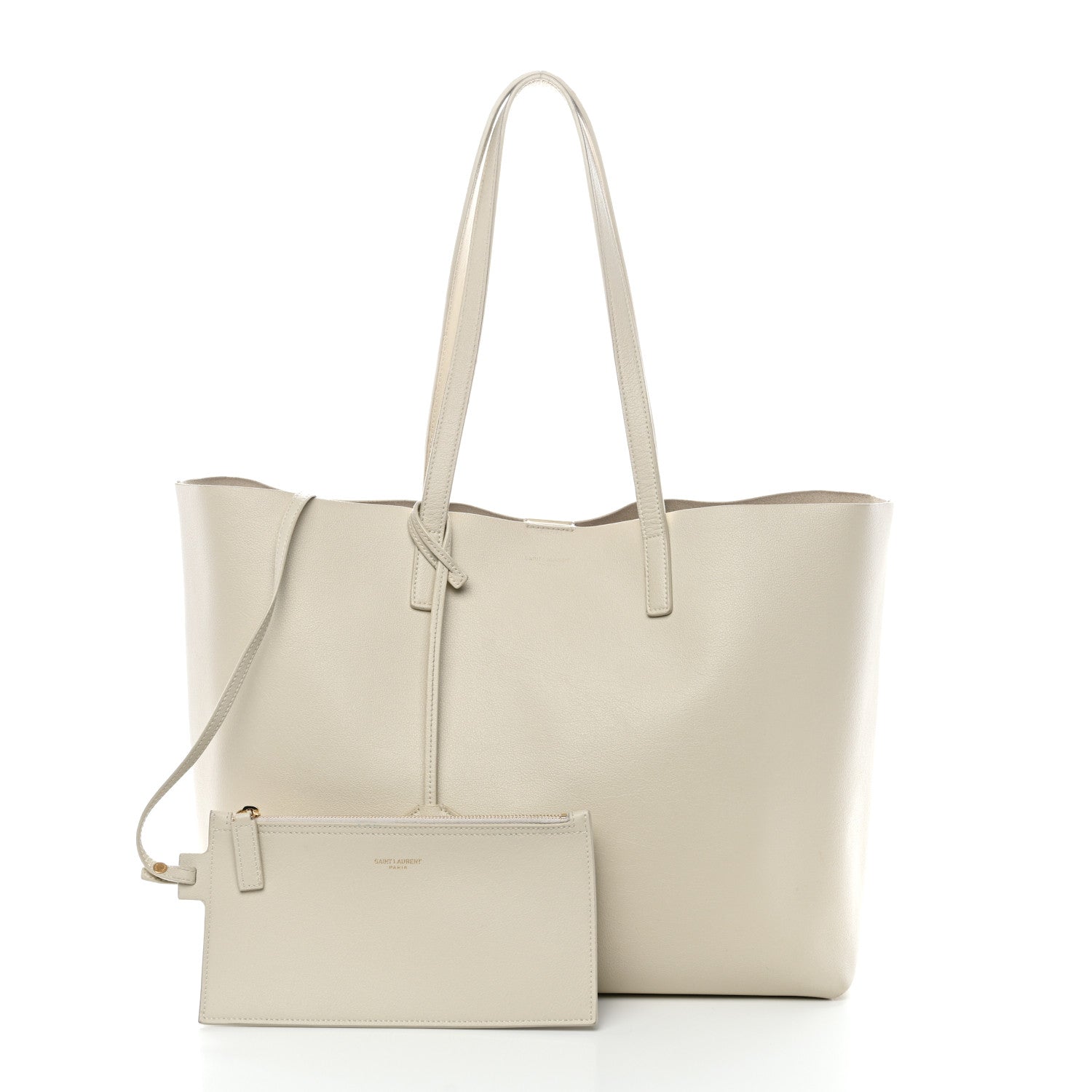 Saint Laurent Calfskin Large Shopping Tote Porcellana 3 of 19