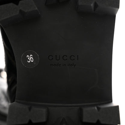 Gucci Cordovan Lux Nappa GG Matelasse Lace Up 60mm Combat Boots 36 Black 6 of 10