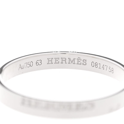 Hermes 18K White Gold Cartouche Mini Band Ring 63 10.25 6 of 7