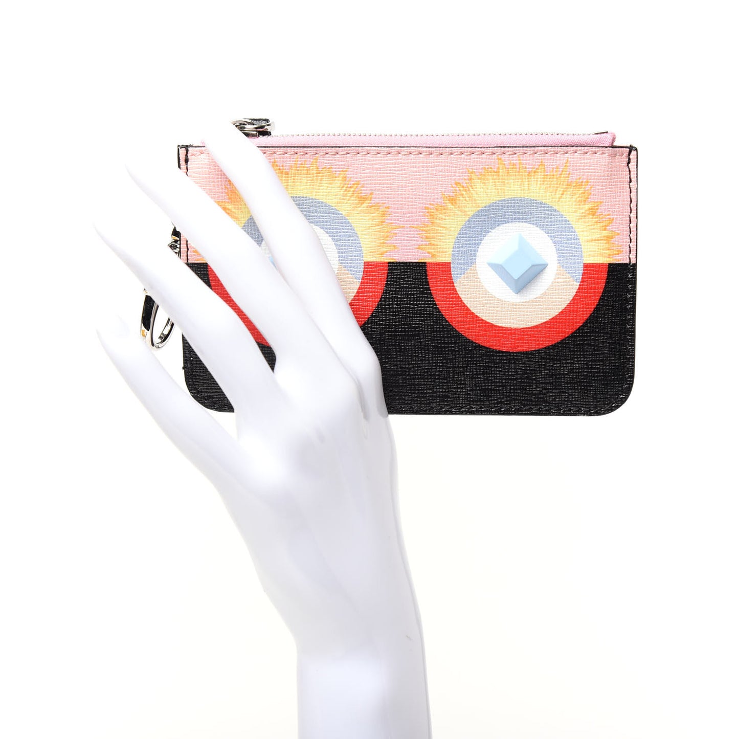Vitello Elite Century Hypnoteyes Studded Coin Pouch Key Case Bubblegum Multicolor