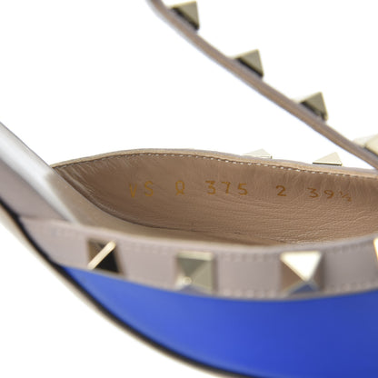 Valentino Garavani Calfskin Nappa Rockstud Ankle Strap 65mm Pumps 39.5 Acid Blue Poudre 9 of 9