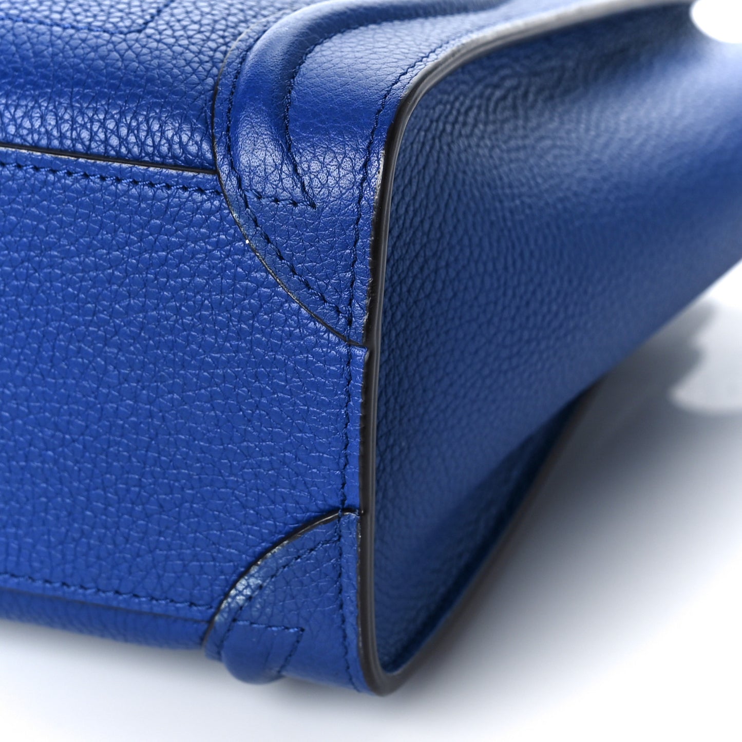 Drummed Calfskin Nano Luggage Indigo