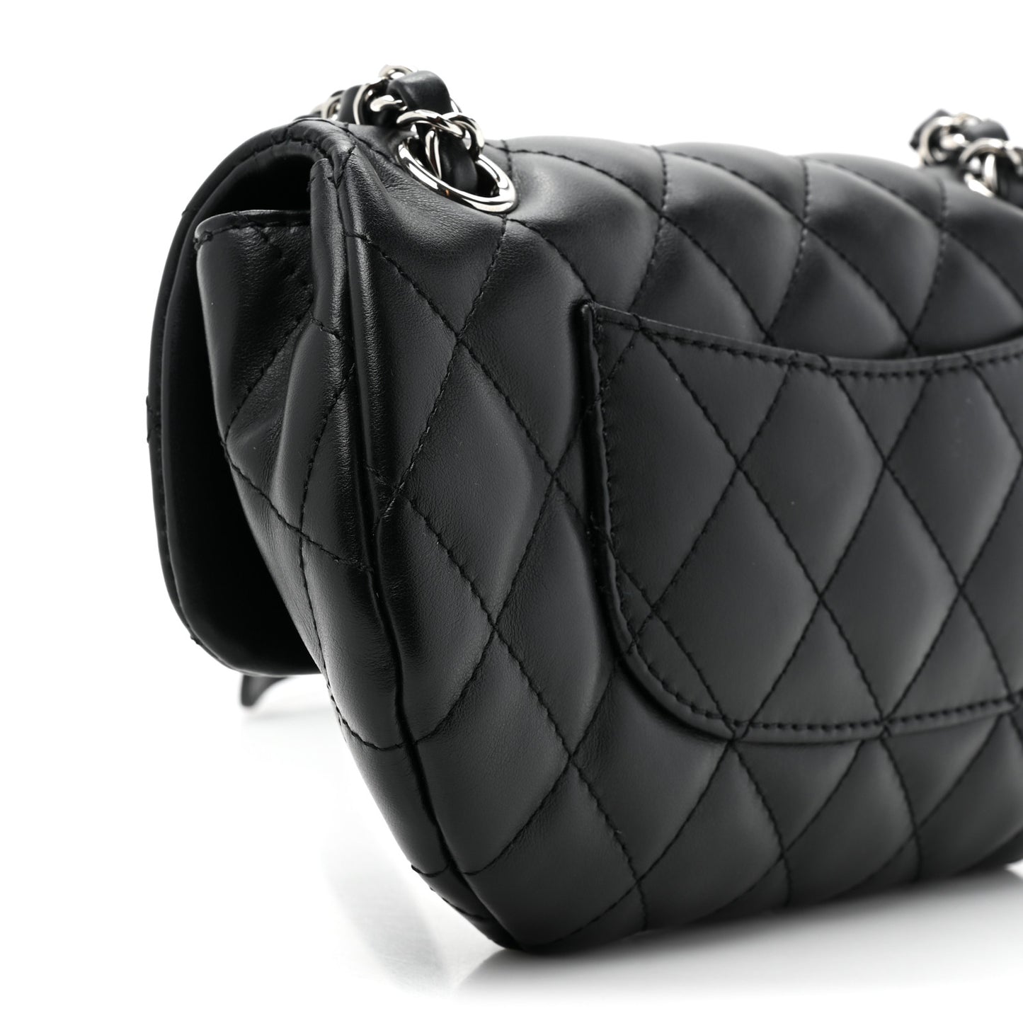 Calfskin Quilted CC Uniform Flap Belt Bag Black