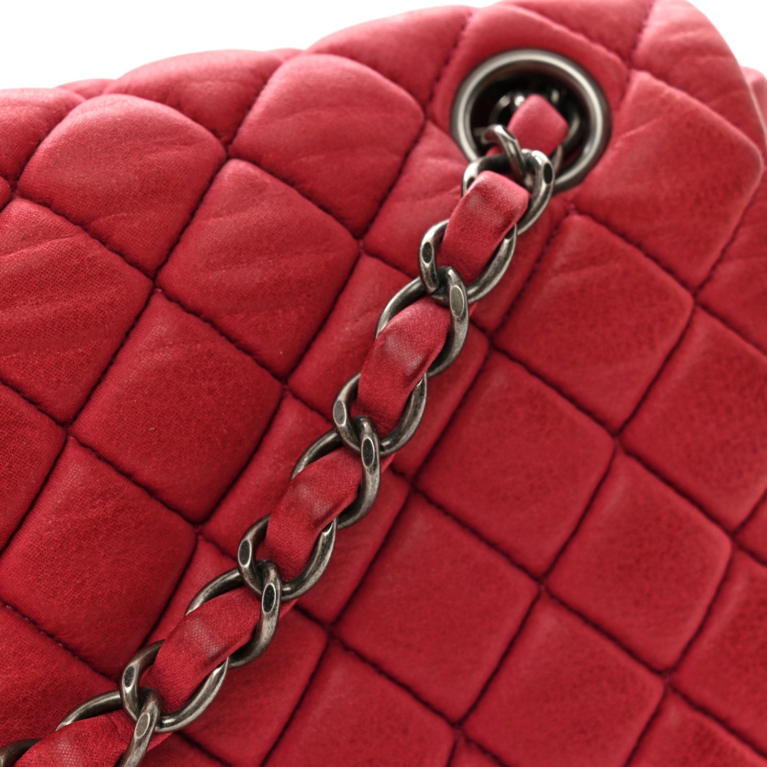 Chanel Iridescent Calfskin Small New Bubble Quilt Flap Fuchsia 12 of 16