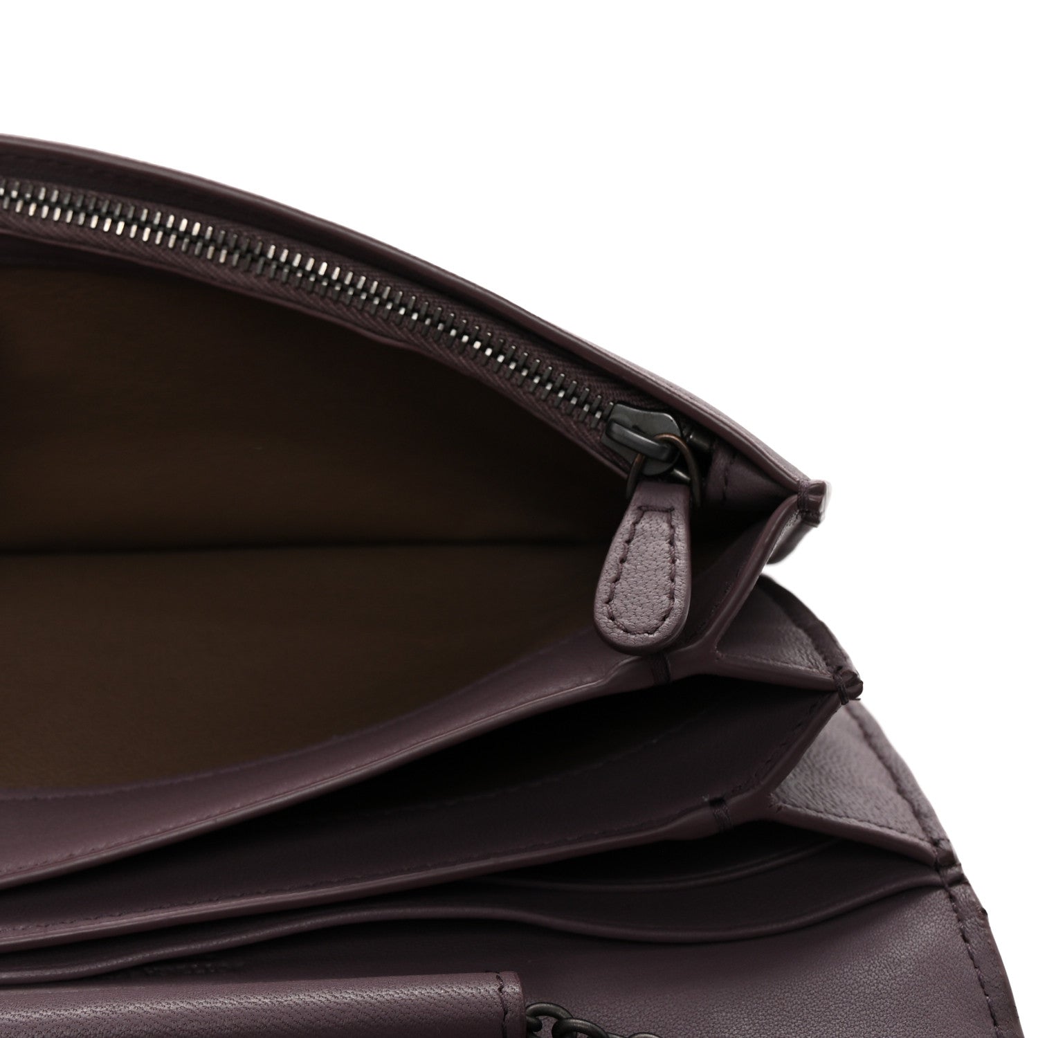 Bottega Veneta Nappa Intrecciato Graffiato Continental Wallet on Chain Glicine 5 of 11
