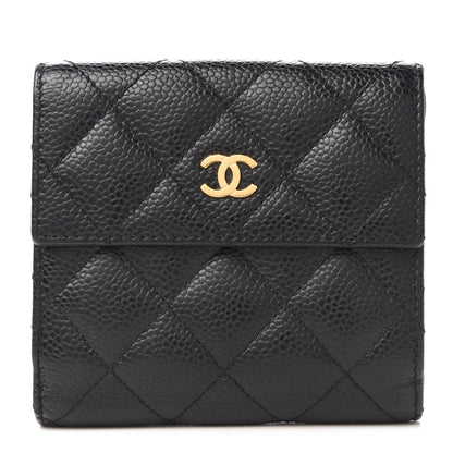 Chanel Caviar Quilted Compact French Flap Wallet Black 1 of 11