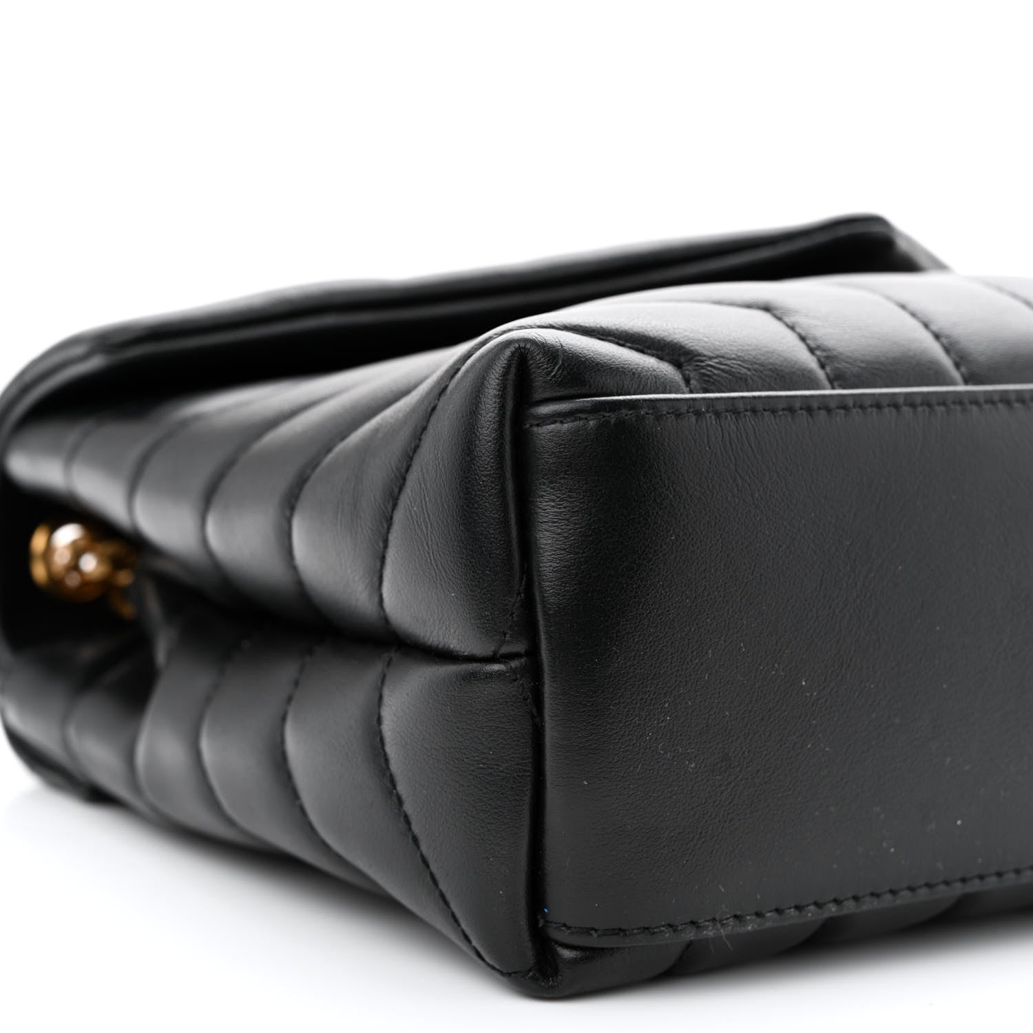 Saint Laurent Calfskin Y Quilted Monogram Small Loulou Chain Satchel Black 8 of 13