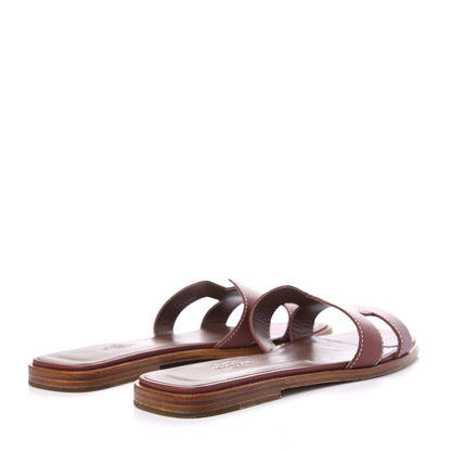 Hermes Box Calfskin Oran Sandals 39 Gold 4 of 10