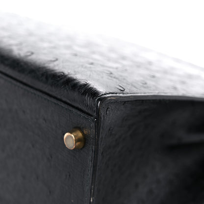 Hermes Ostrich Kelly Sellier 32 Black 11 of 24