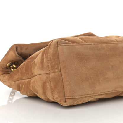 Saint Laurent Suede Calfskin Quilted Small Loulou Puffer Monogram Chain Satchel Cinnamon 9 of 12