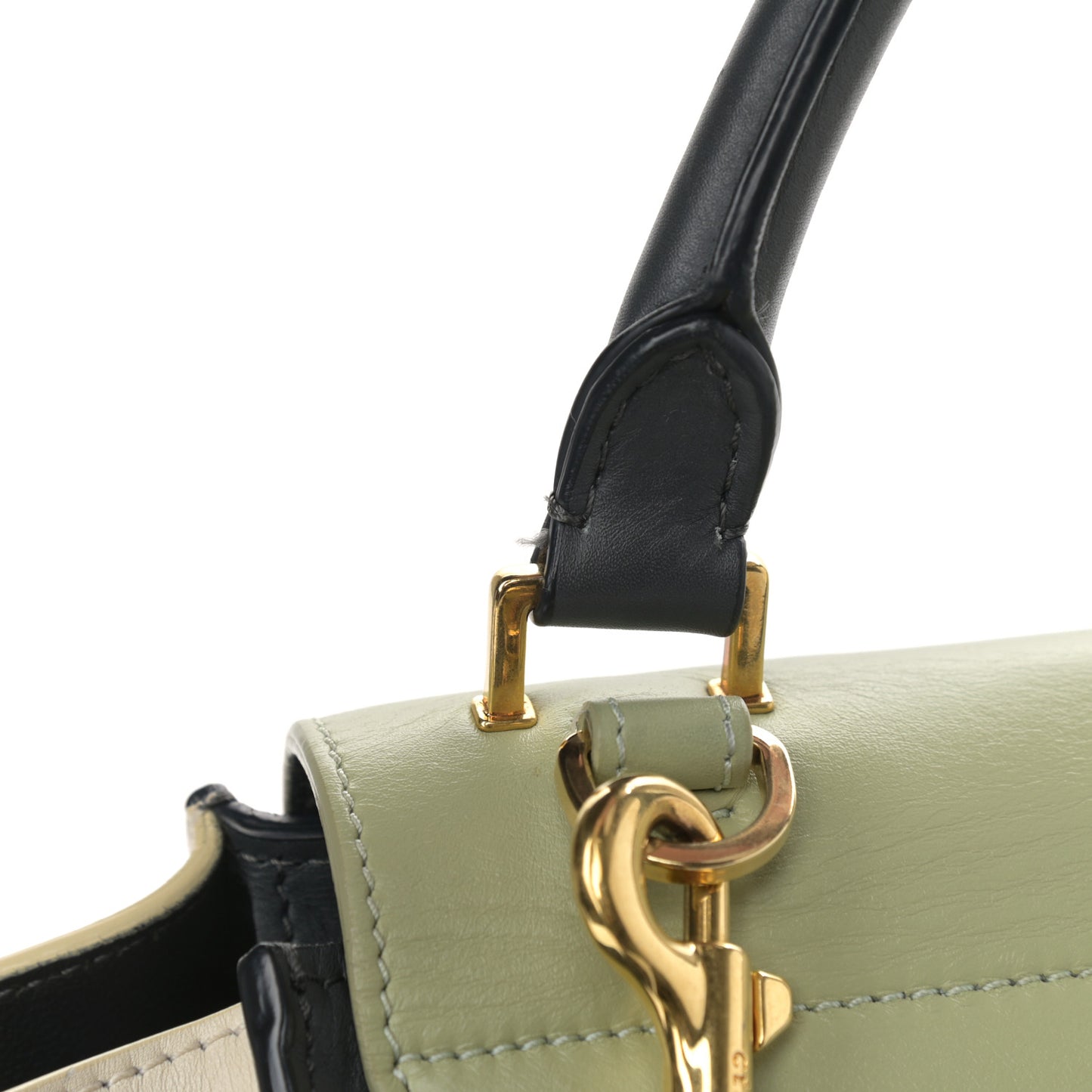 Smooth Calfskin Medium Tri-Color Trapeze Pistachio