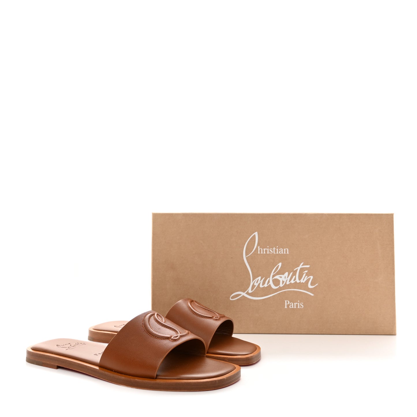 Calfskin Mule Flat Slides 37 Cuoio