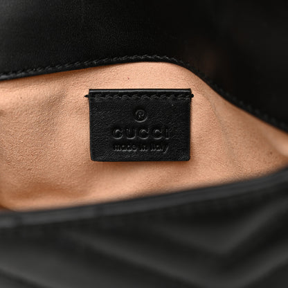 Gucci Calfskin Matelasse Super Mini GG Marmont Shoulder Bag Black 6 of 11