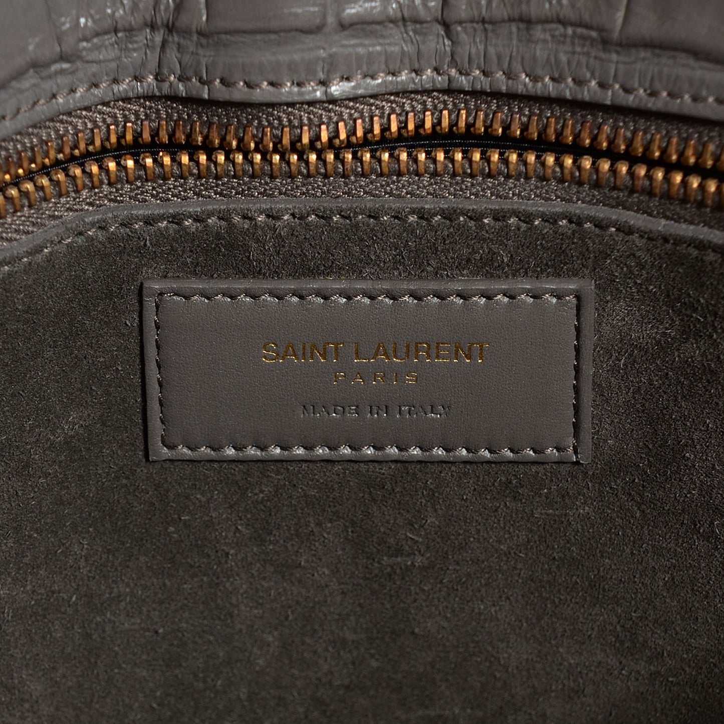 Calfskin Crocodile Embossed Small Sac De Jour Fog