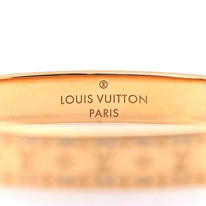 Louis Vuitton Brass Crystal Monogram Nanogram Strass Cuff S Gold 4 of 7