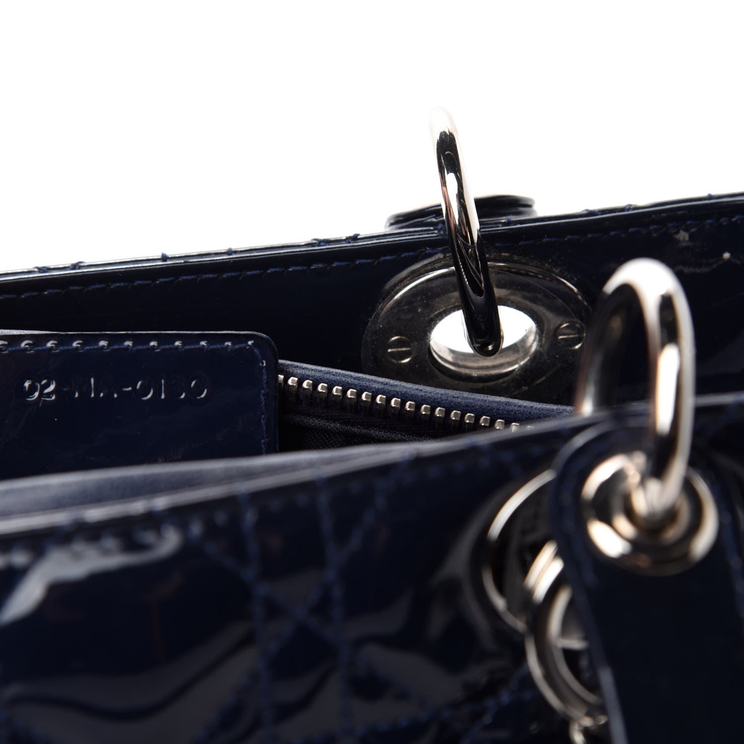 Christian Dior Patent Cannage Medium Lady Dior Navy Blue 11 of 12