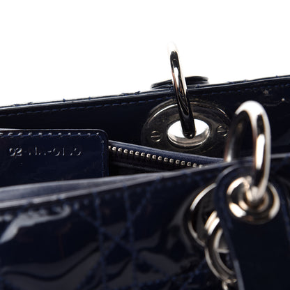 Christian Dior Patent Cannage Medium Lady Dior Navy Blue 11 of 12