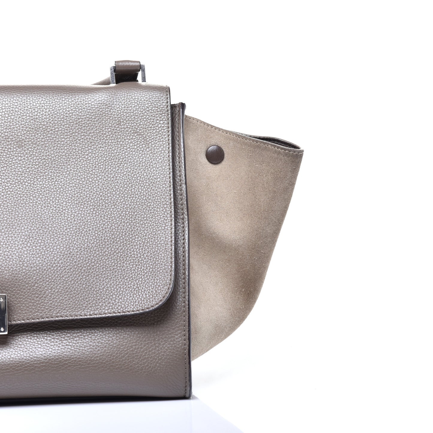 Drummed Calfskin Suede Medium Trapeze Souris