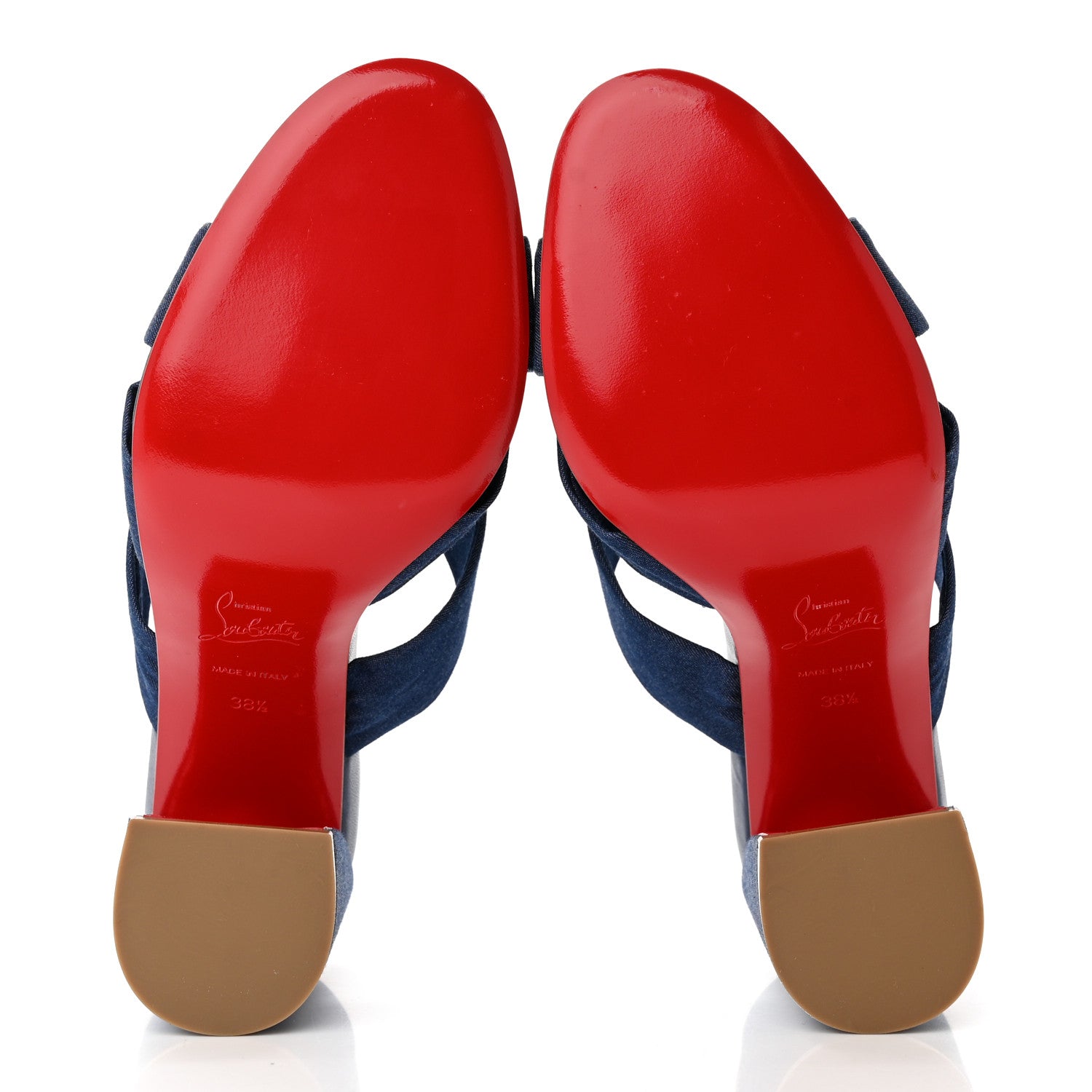 Christian Louboutin Denim Disco Club 85 Sandals 38.5 Blue 5 of 10