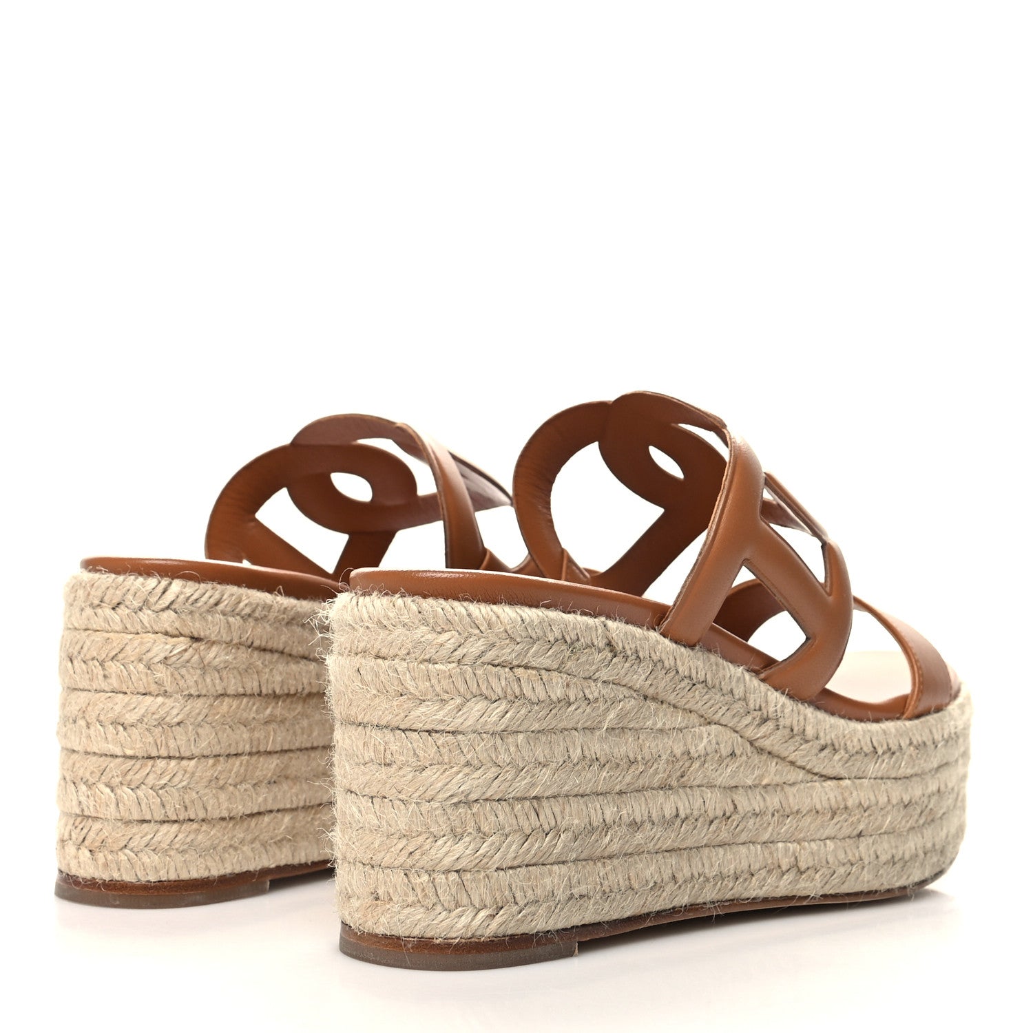 Hermes Nappa Ithea Espadrille Wedge Sandals 39 Naturel 4 of 9