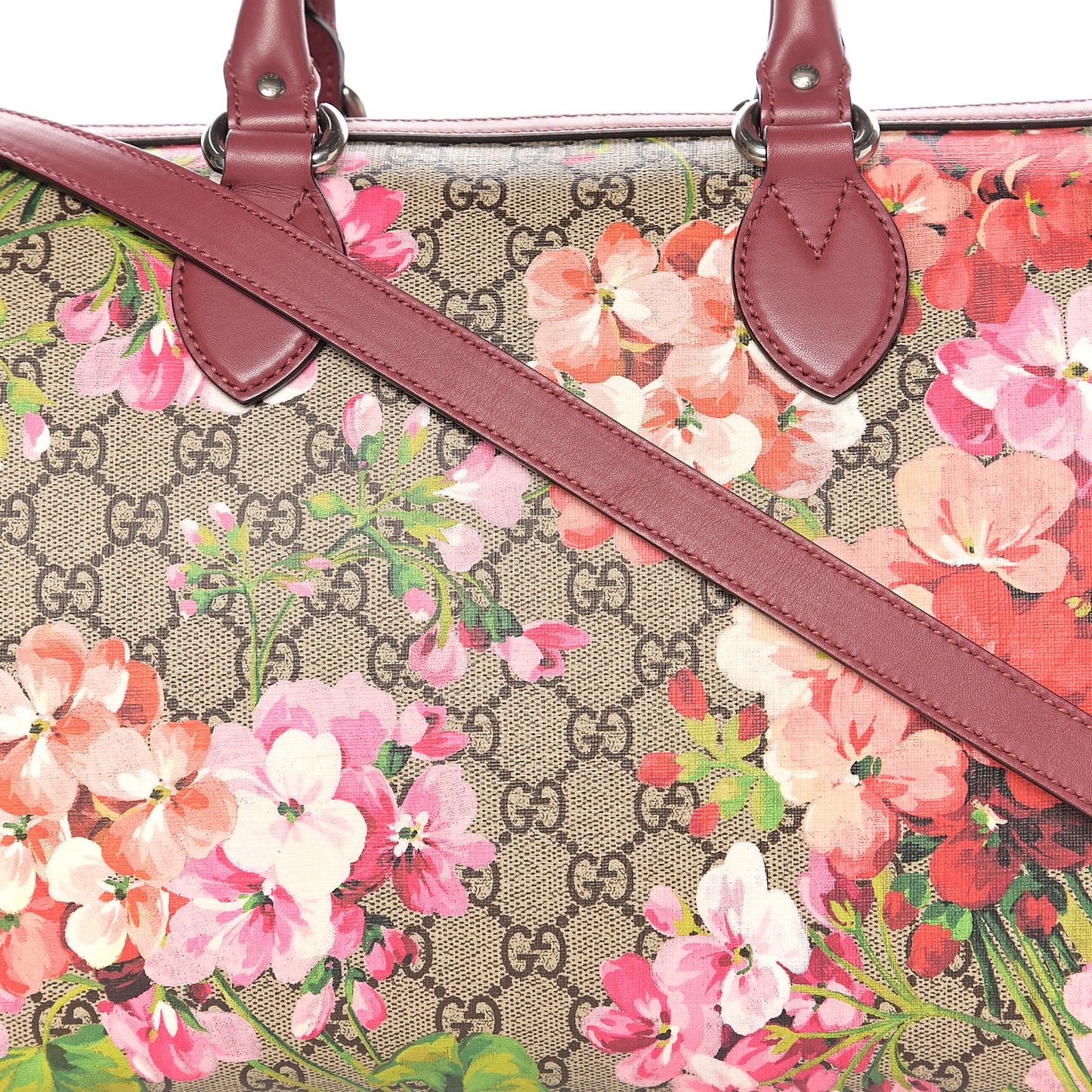GG Supreme Monogram Blooms Medium Boston Beige Multicolor Dry Rose