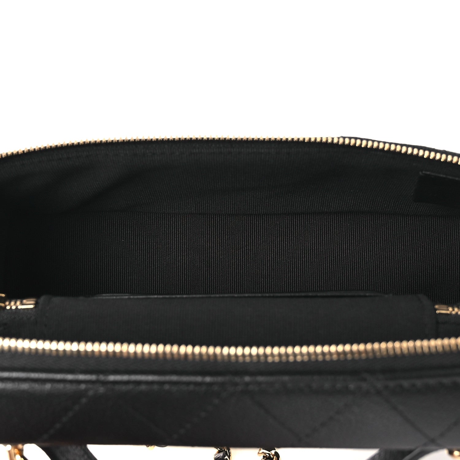 Chanel Goatskin Stitched Top Handle Slim Vanity With Chain Black 4 of 11